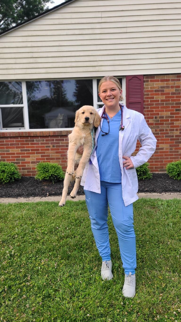 Hannah officially started her new job as Dr. Mader, DVM!