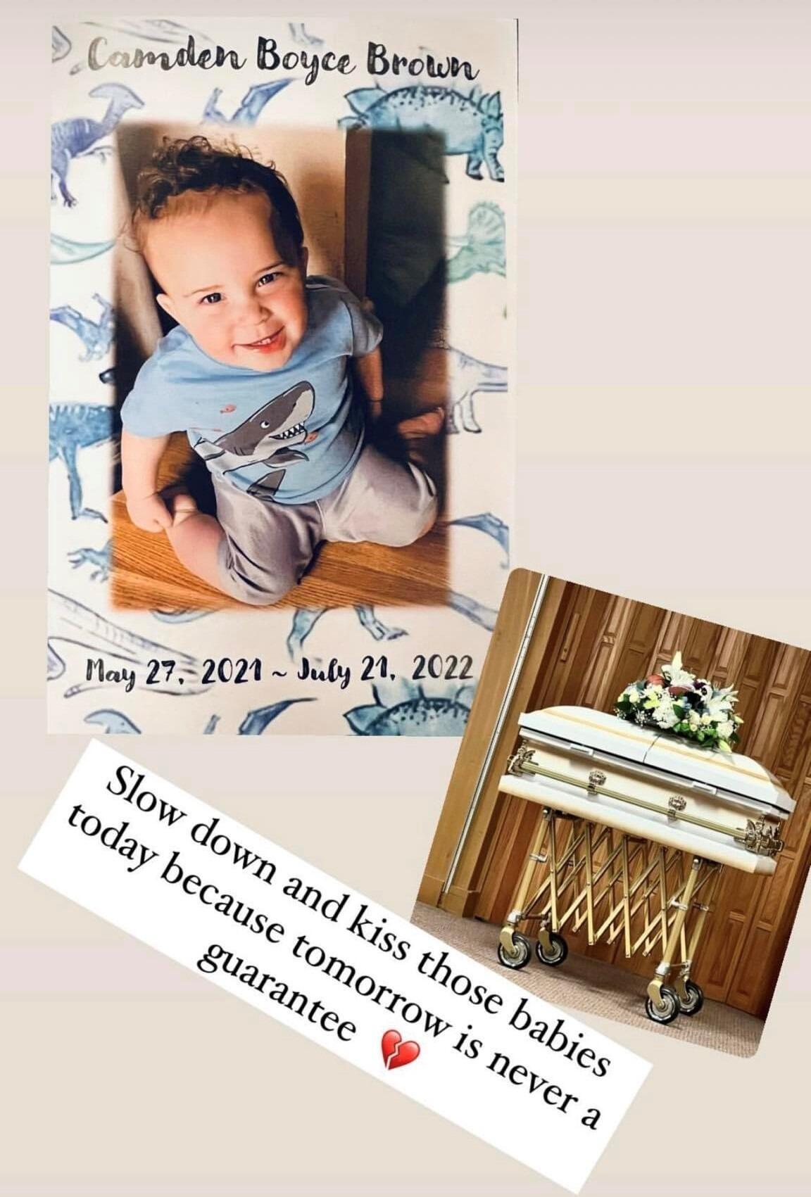 The day we lost Camden on Earth, the day that dam near broke us all. Mattie and Logan laid Camden to rest on 7/28/22 next to family and he was greeted with open arms in heaven from Grandma Jude. 