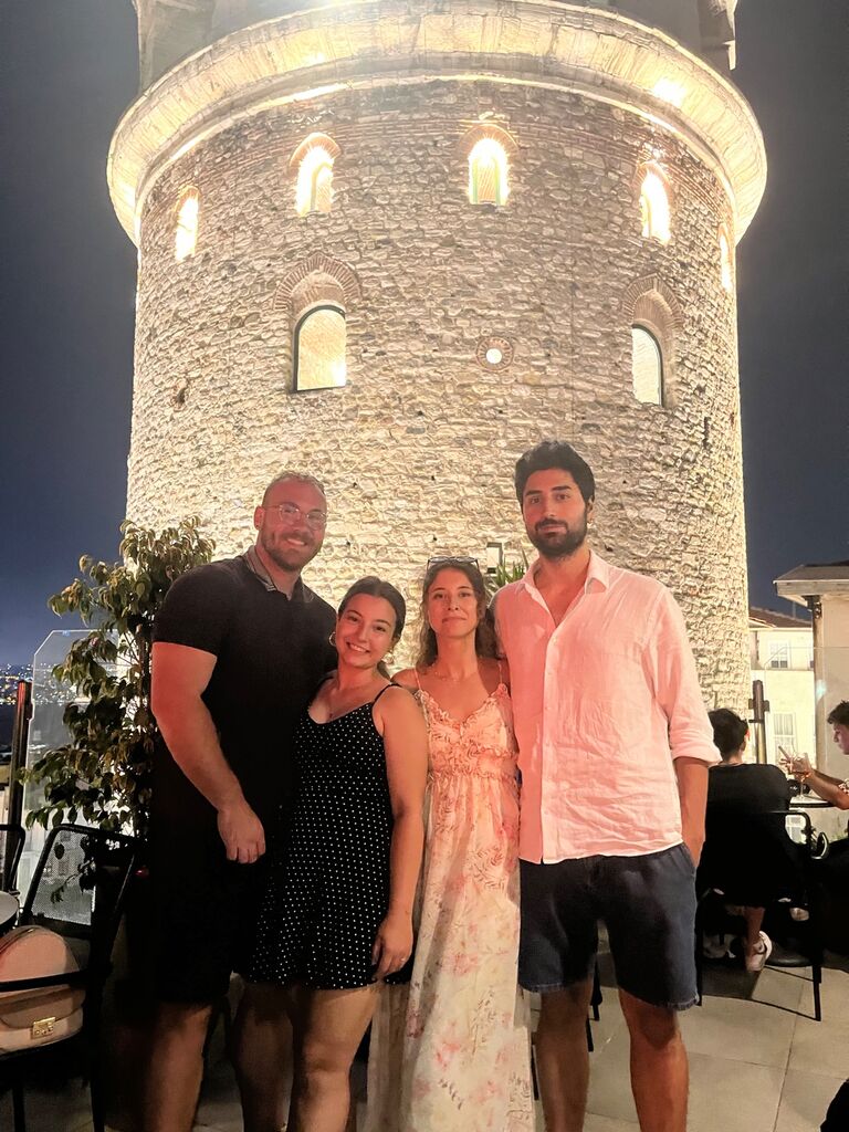 With her other best friend Gözde and her husband Abidin