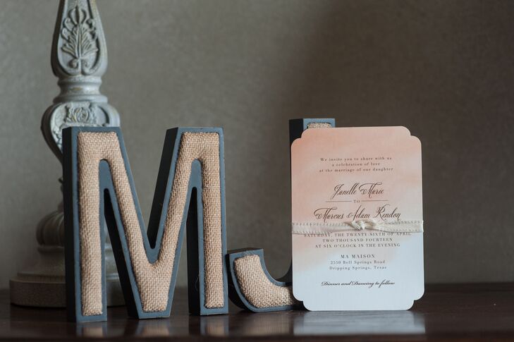 Blush Ombre Wedding Invitations And Decor