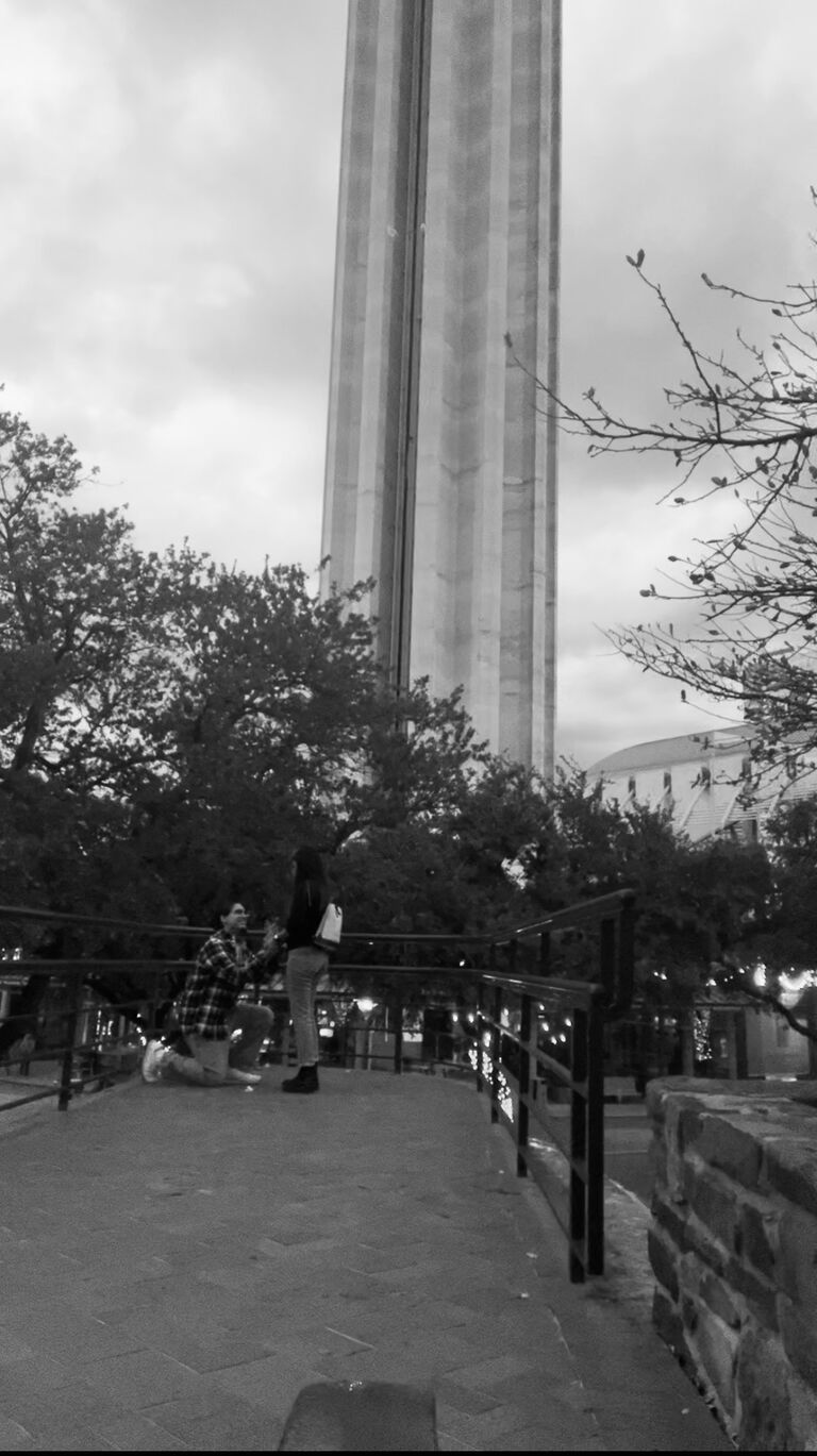 Chino popped the big question on our anniversary dinner at hemisfair