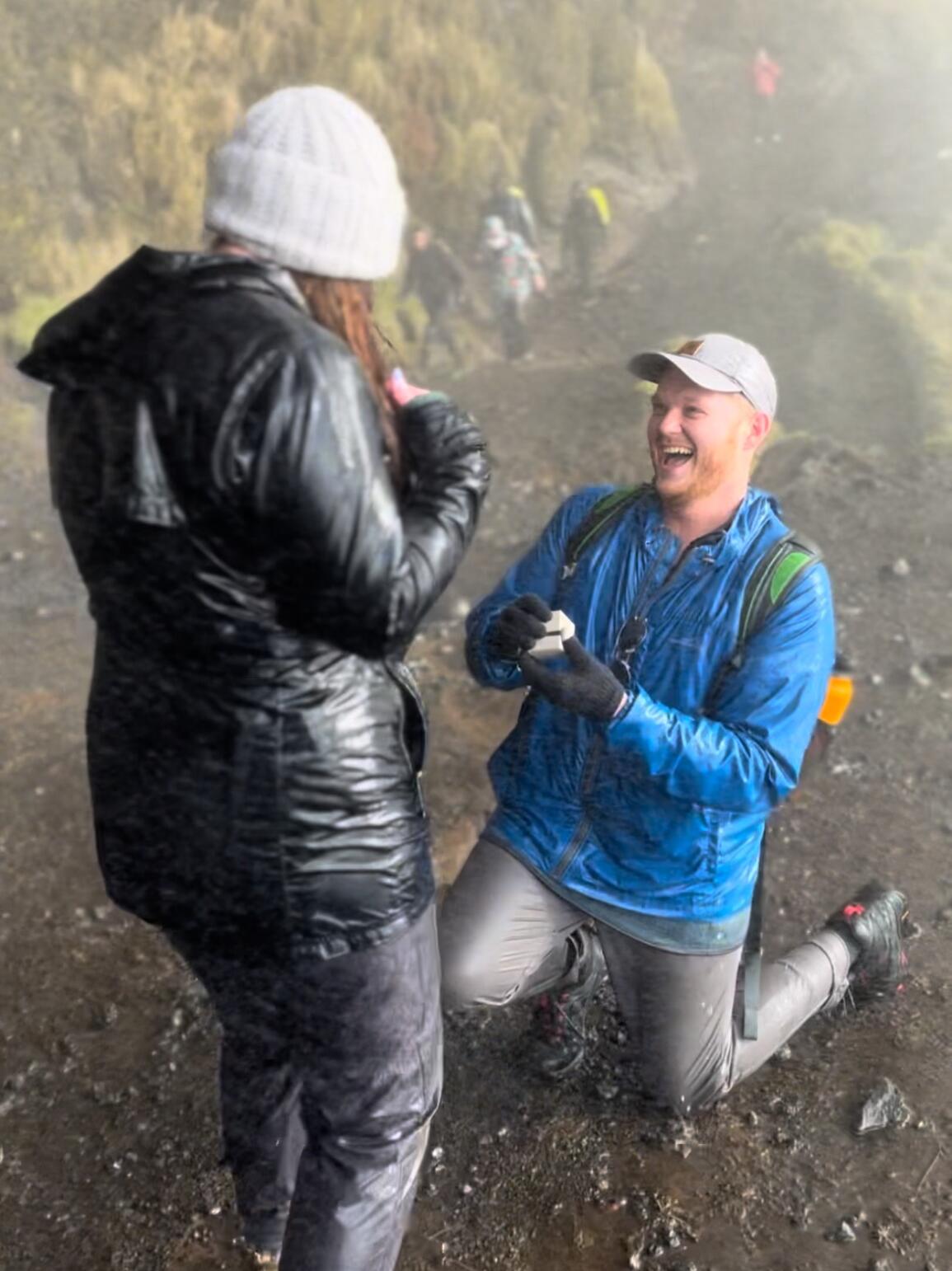 In April, they went on their first international trip with friends and family. Where Max proposed behind the most beautiful waterfall. Amber said yes, of course.