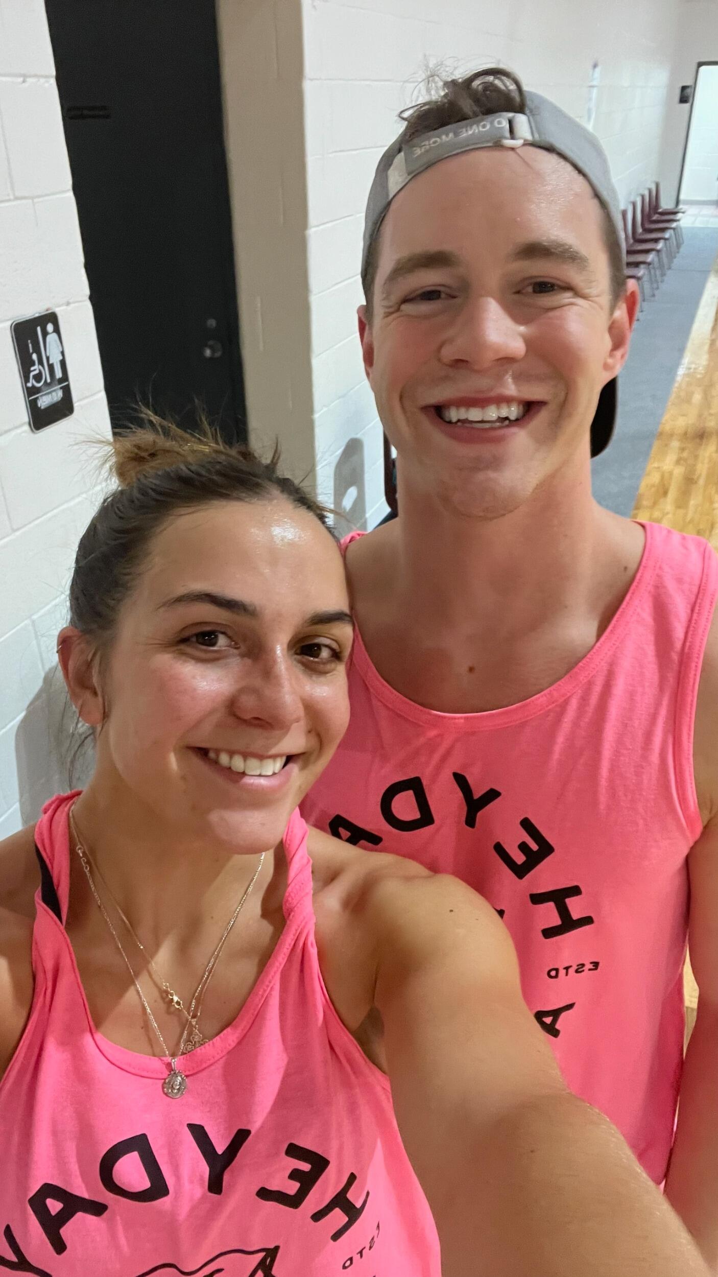 Embracing their competitive spirits-- they love pursuing athletic endeavors together. Their all-time record is tied at 5 wins each. 