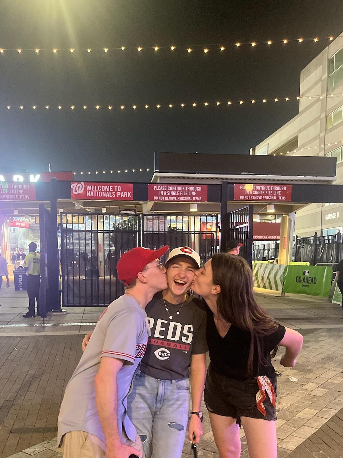 Back to the Reds game. Featuring bridesmaid Haley.