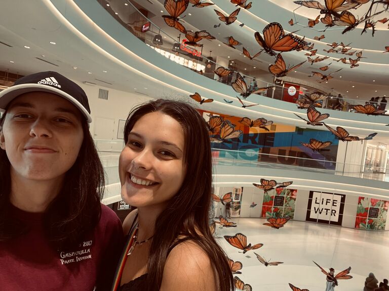 Phoebe flew to MN for the first time! This was at Mall Of America