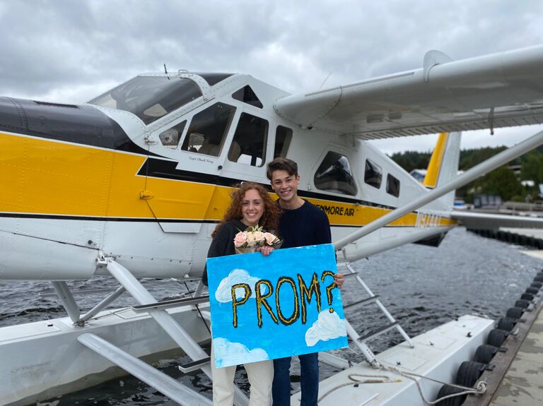 Even though Covid chewed up most of our high school experience, we weren't about to let it take away Prom! I asked her on a seaplane in Kenmore.