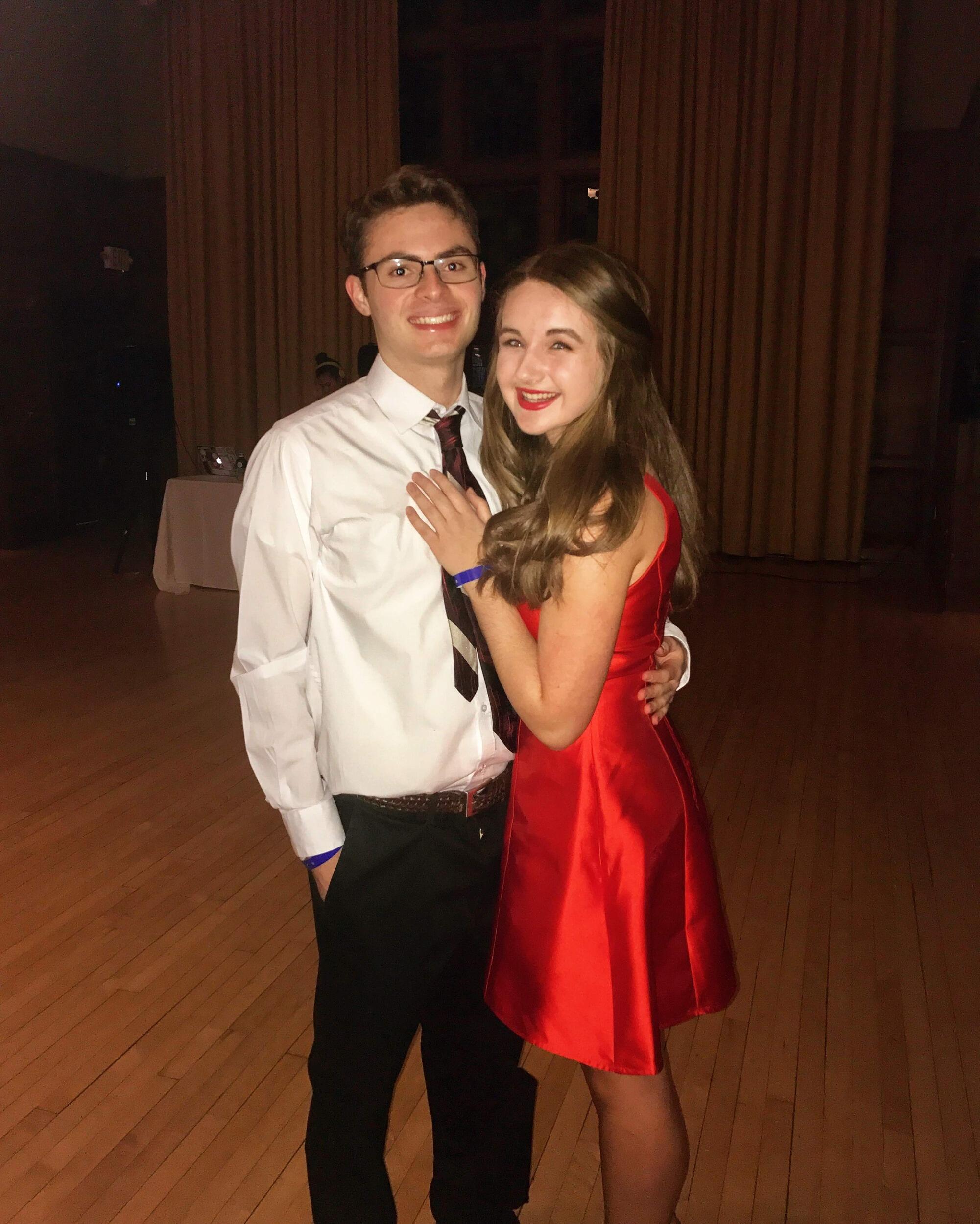 Abbey and Nick attend the East Quad Dorm Formal (Dormal) together. 