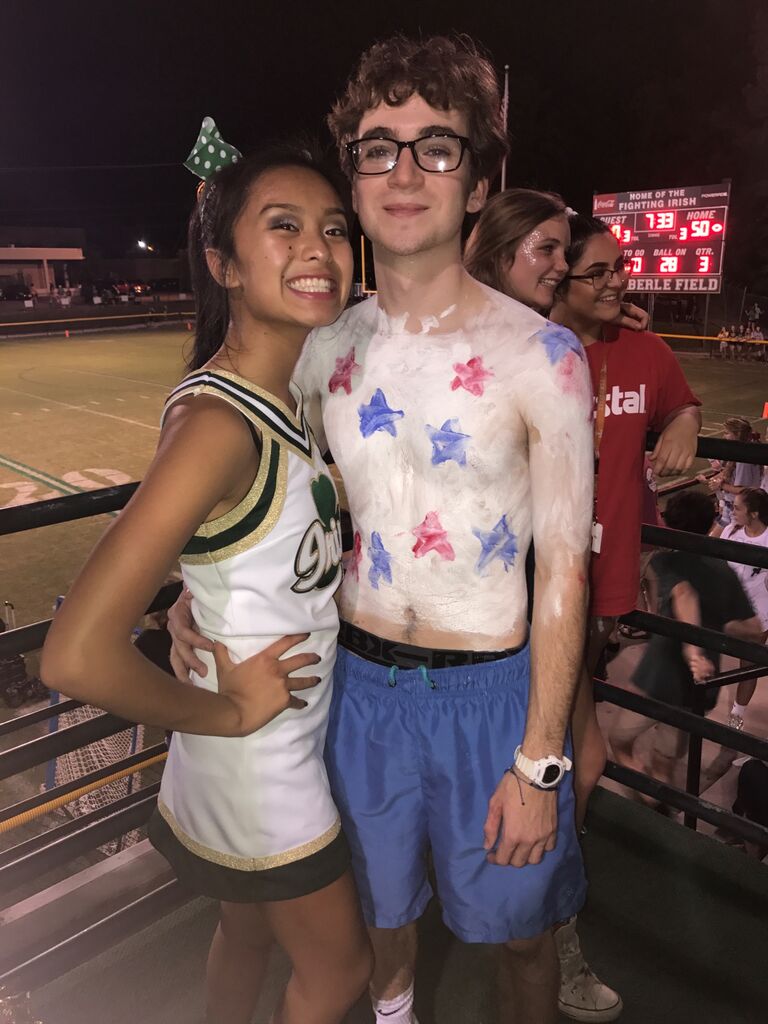 Lots of Friday night football games where Kimmie cheered for the team and Ian would come with his body full of paint!!
