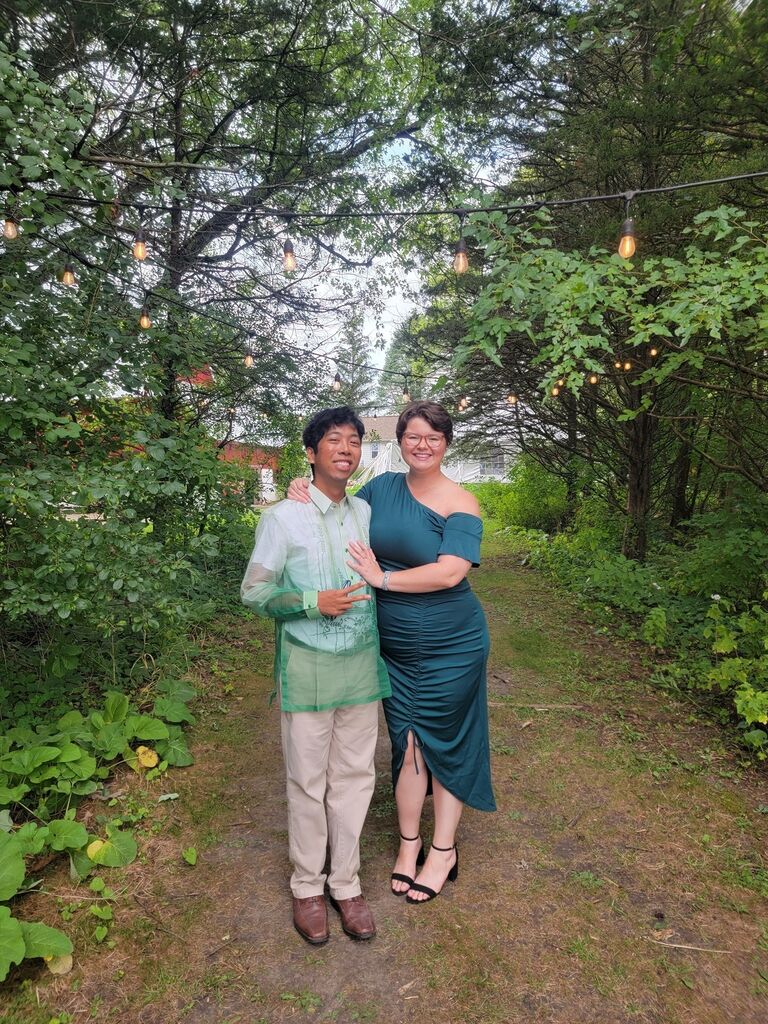 Attending Patricia and Mike's wedding in Madison, Wisconsin.