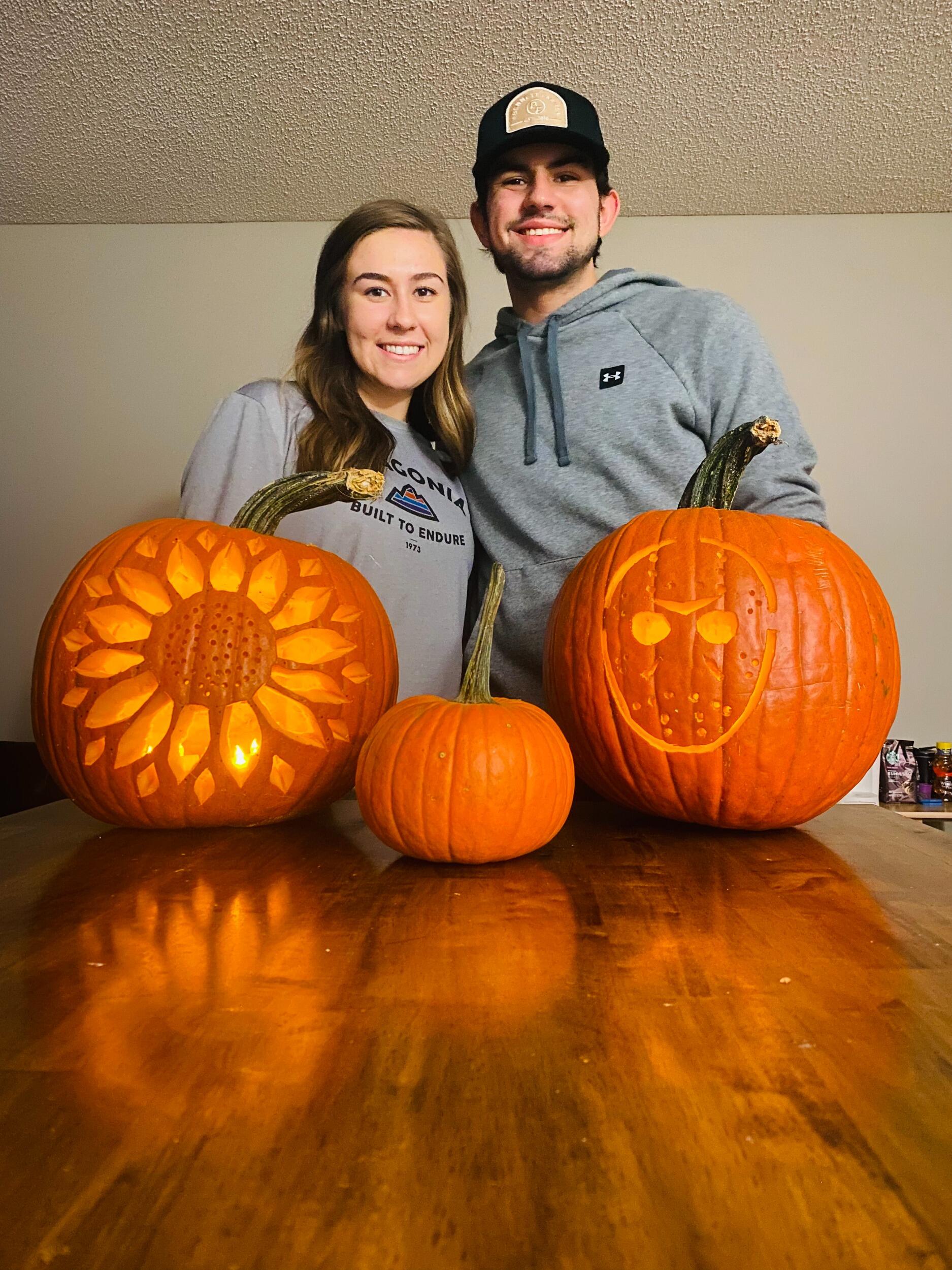 One of our many pumpkin carvings over the years for Halloween!