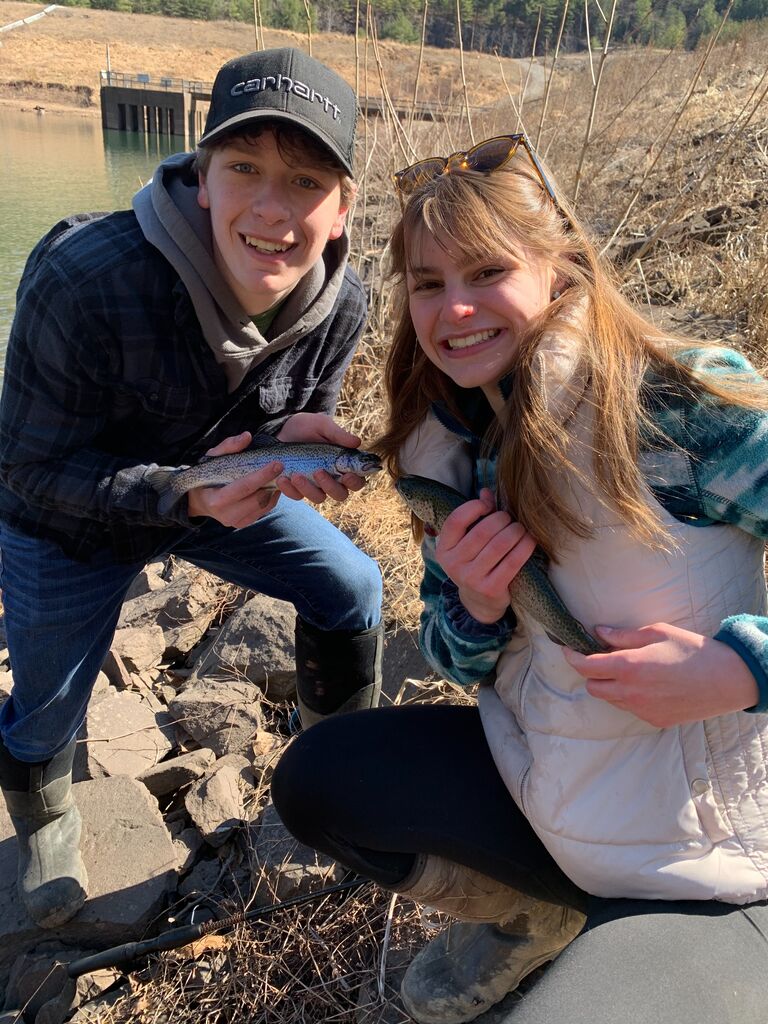 A few weeks before opening day, the two went to the Dam and pulled up more fish than they could count!