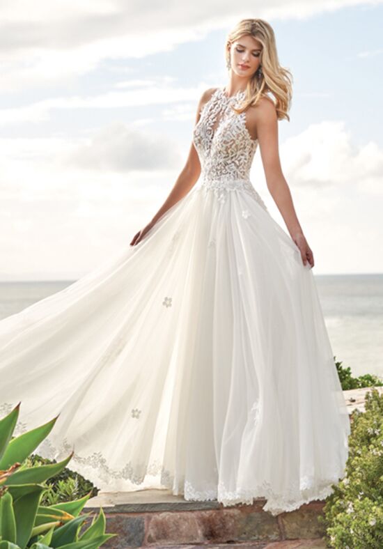 Boho Wedding Dress Halter Neckline