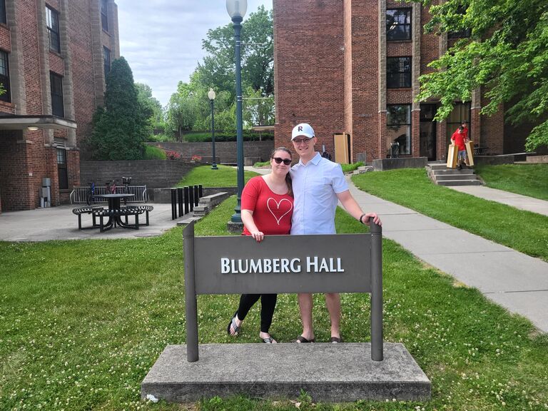 Leaving Rose-Hulman for the last time, getting a picture outside where we first met