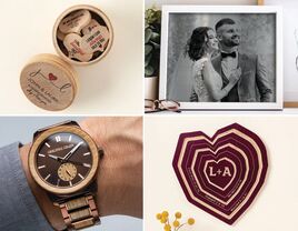 Collage of six-year wedding anniversary gift ideas