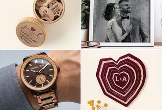 Collage of six-year wedding anniversary gift ideas