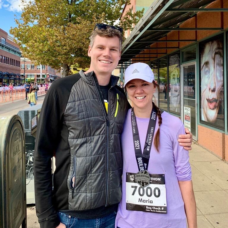 Maria's first half marathon in Boulder, Colorado.