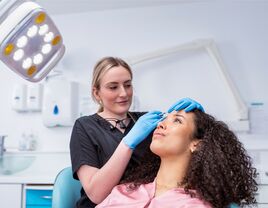 Bride receiving botox treatment 