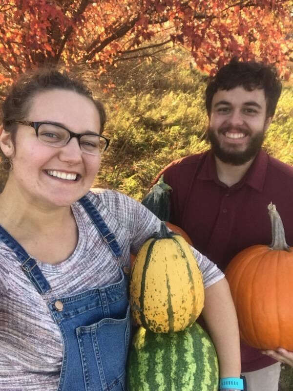 Falling for you. We went out to a pumpkin patch together to pick out pumpkins to carve!
