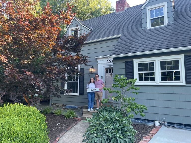 Lindsay: "In June of 2023 we started our home search, and by August, we were moved into our little Cape Cod in Roeland Park. Now that we had a home, a cat, and an engagement ring, we knew what we needed to plan next ;)"