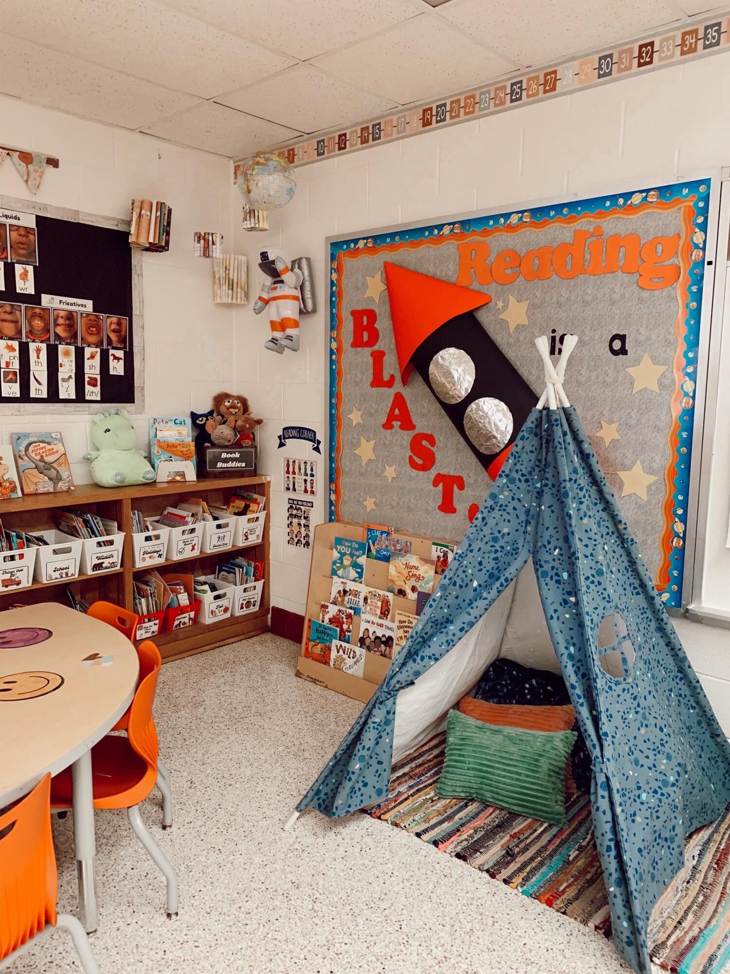 Ready for Kindergarten - Abby set up her first classroom!