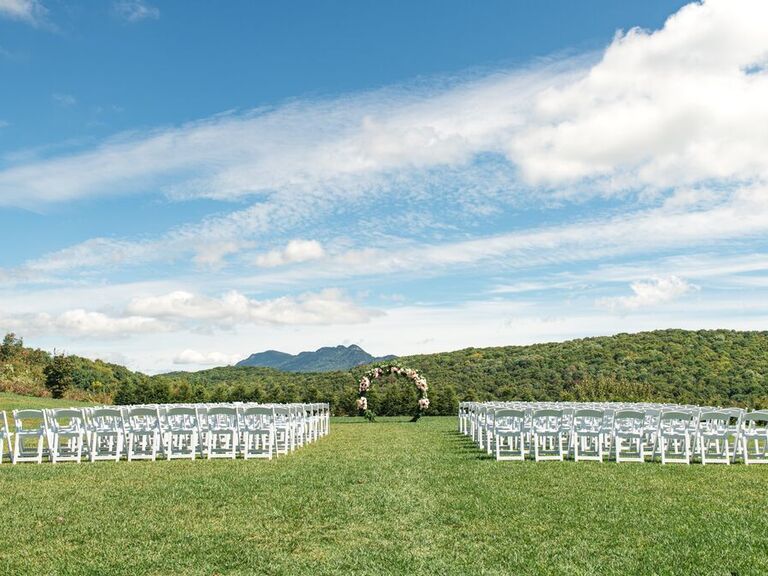 appalachian view wedding ceremony
