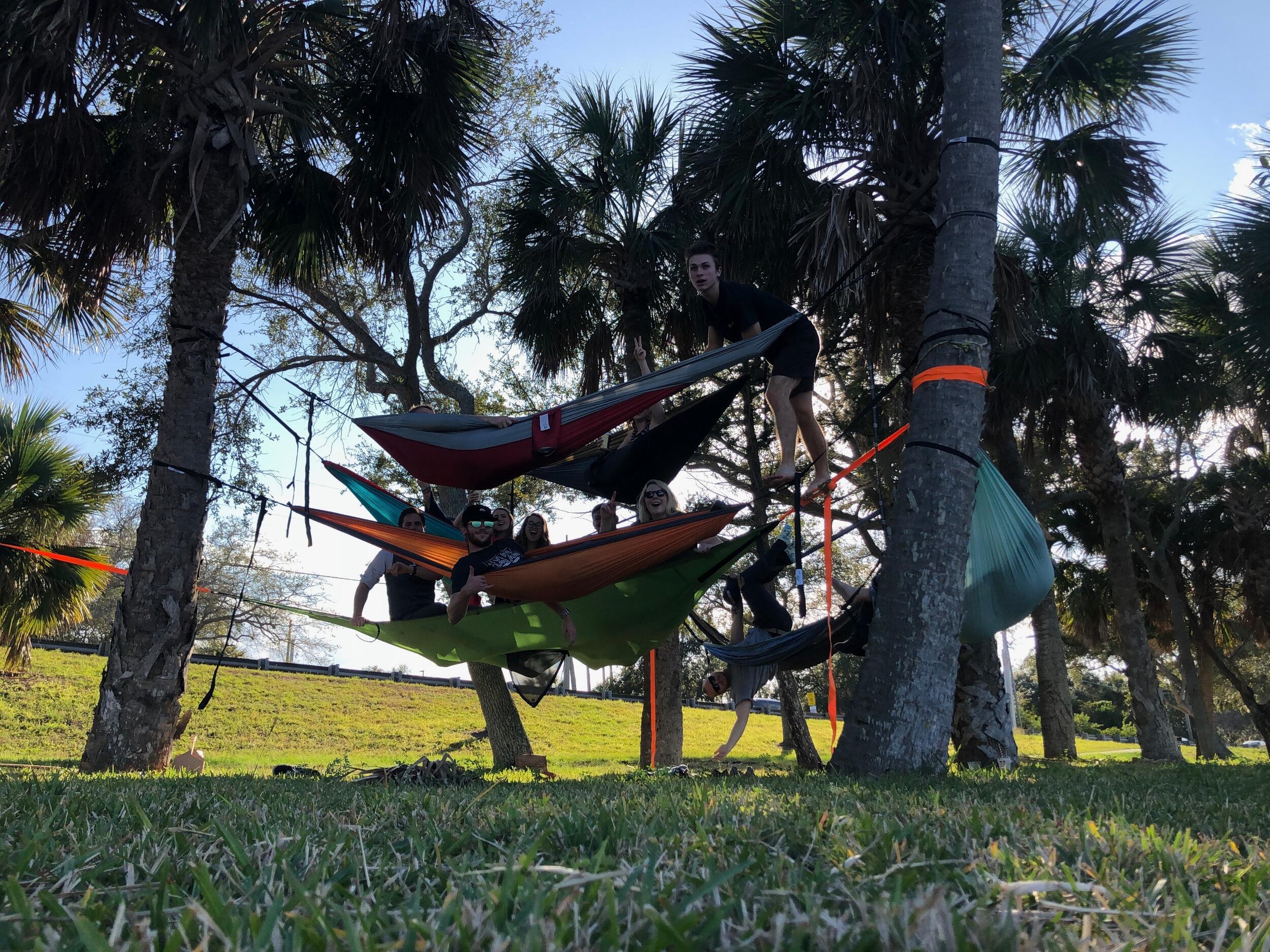 Hammocking in Cocoa Village; this is where Hannah & Scott met for the very first time! 