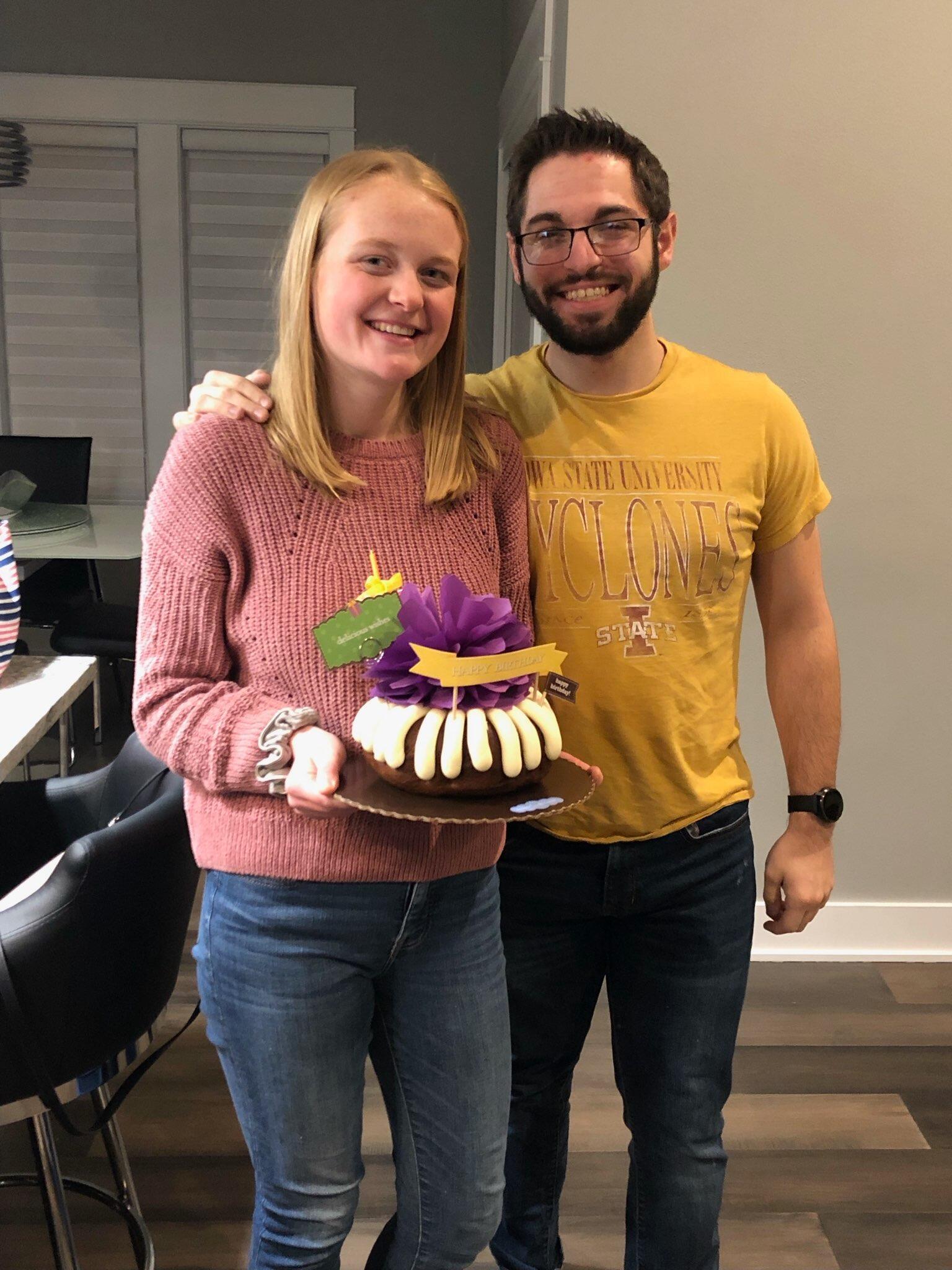 Ryan celebrates Simone's 23rd birthday with Simone and her family.