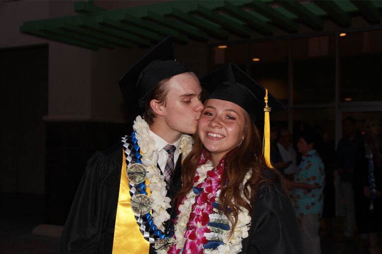 Graduating from high school together in June 2019