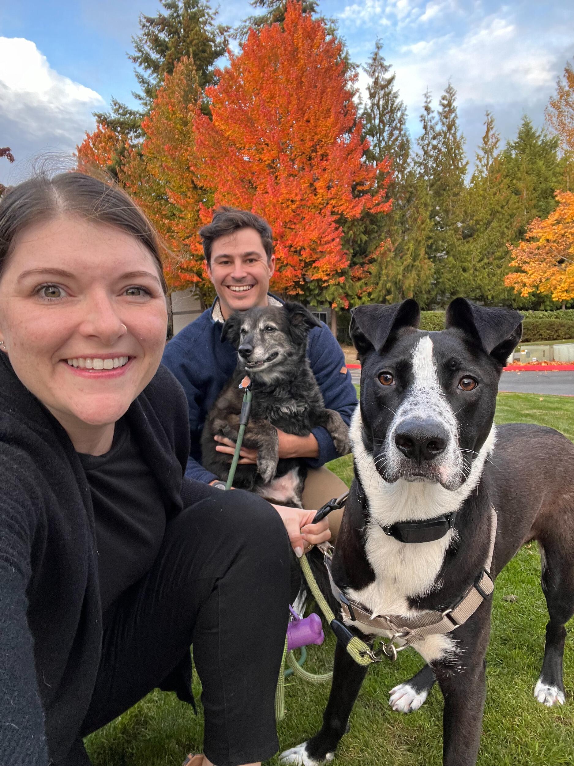 Ryan's 31st! First real photo of our family of 4. We got Snoop Dobby Dob in July and he's HUGE.
