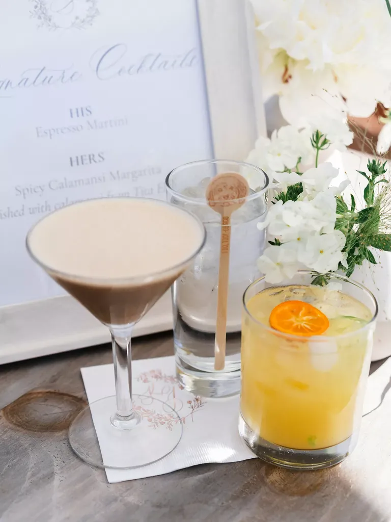 Espresso martini signature wedding drink idea 
