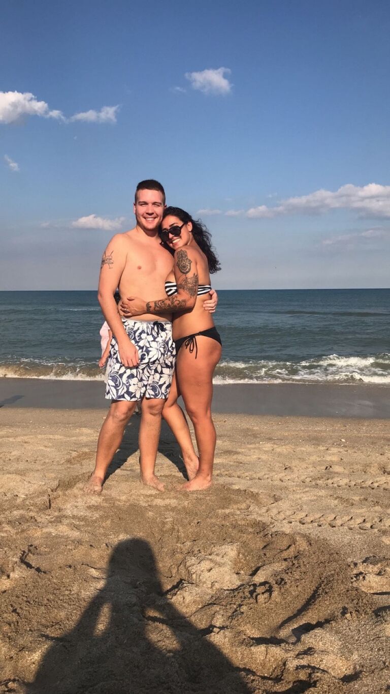 The beach is our happy place.  We came back to the exact spot where we met.