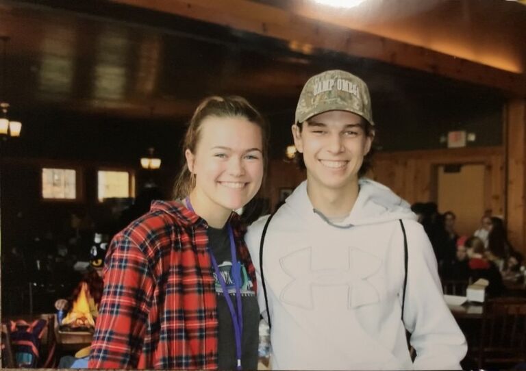 Gavin and Julia at their senior fall retreat with Friendship church, just a month into dating