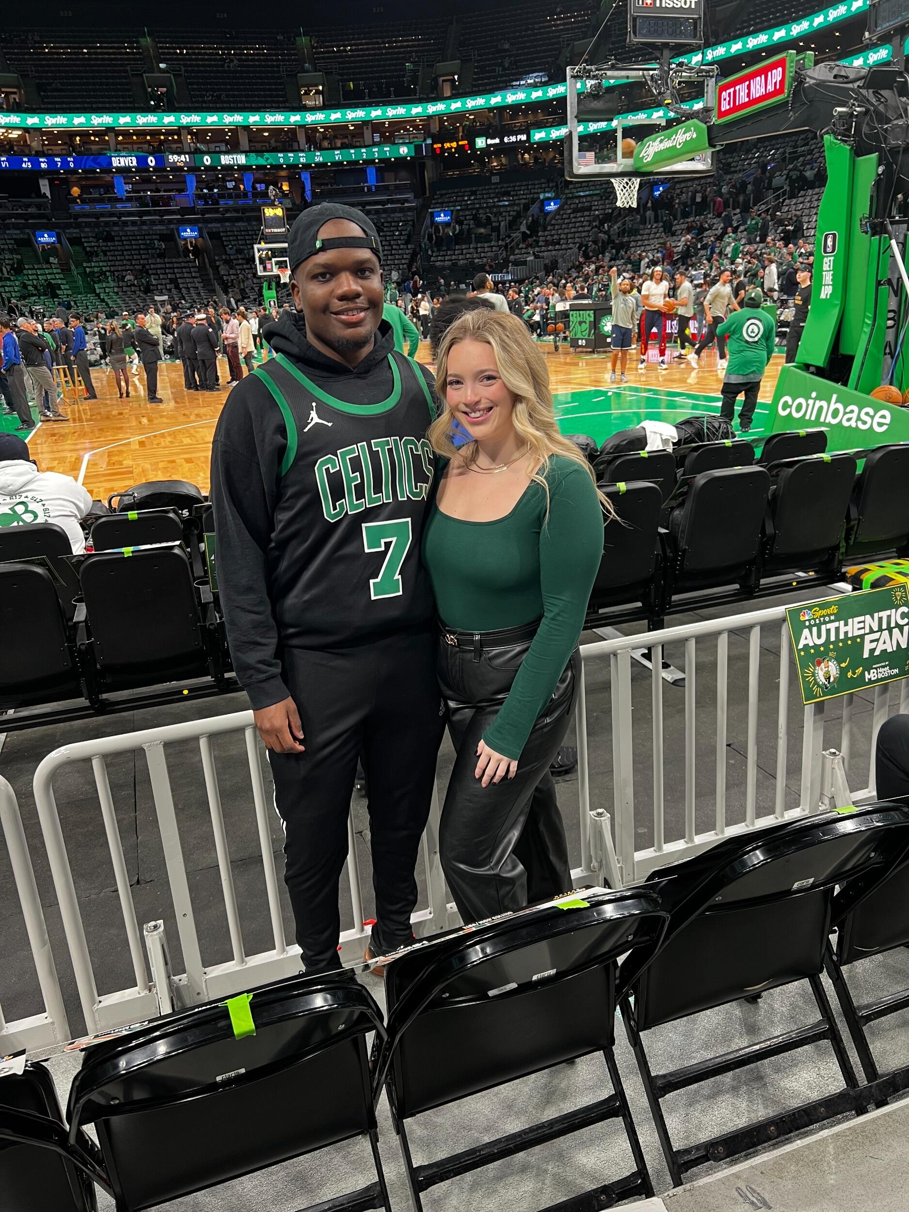 They fell in love with watching basketball together and cheered on Emily's favorite team the Boston Celtics. 