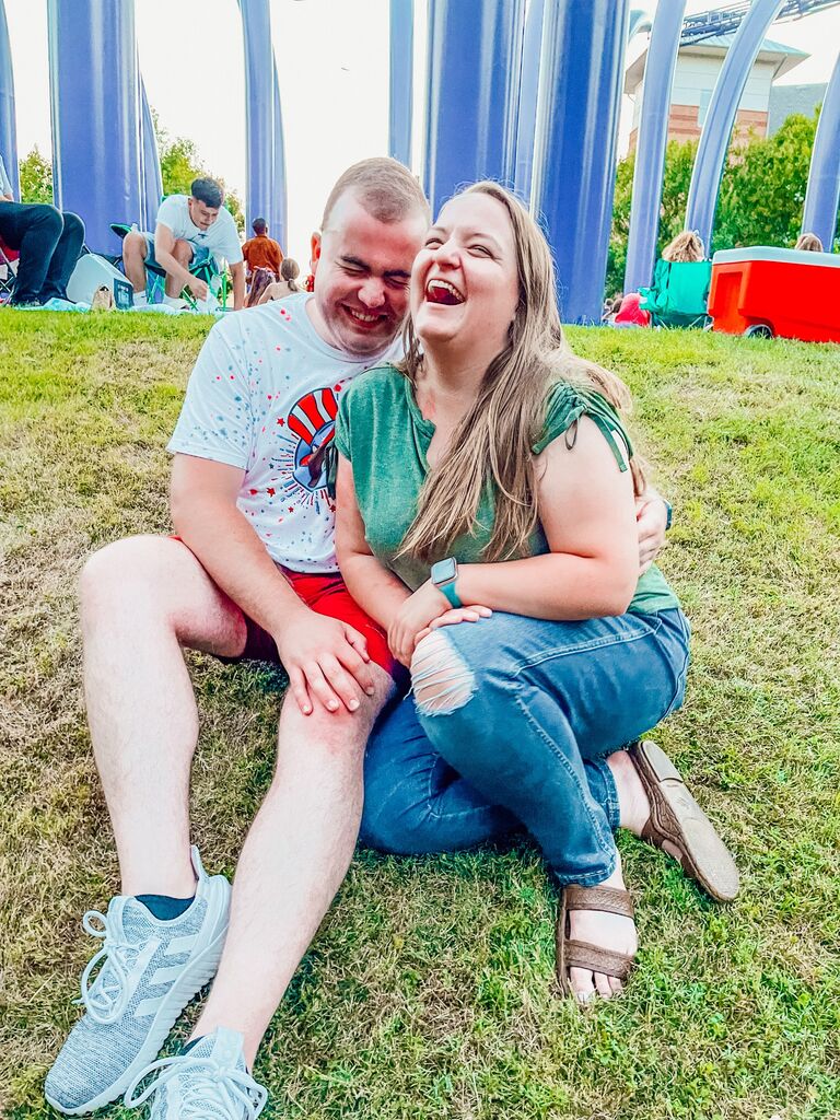 This photo was taken at a 4th of July celebration in Addison and is one of the couple's favorites!