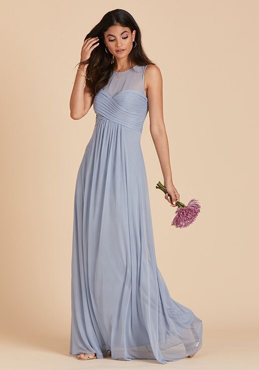 Birdy Grey Ryan Mesh Dress in Dusty Blue Bridesmaid Dress | The Knot