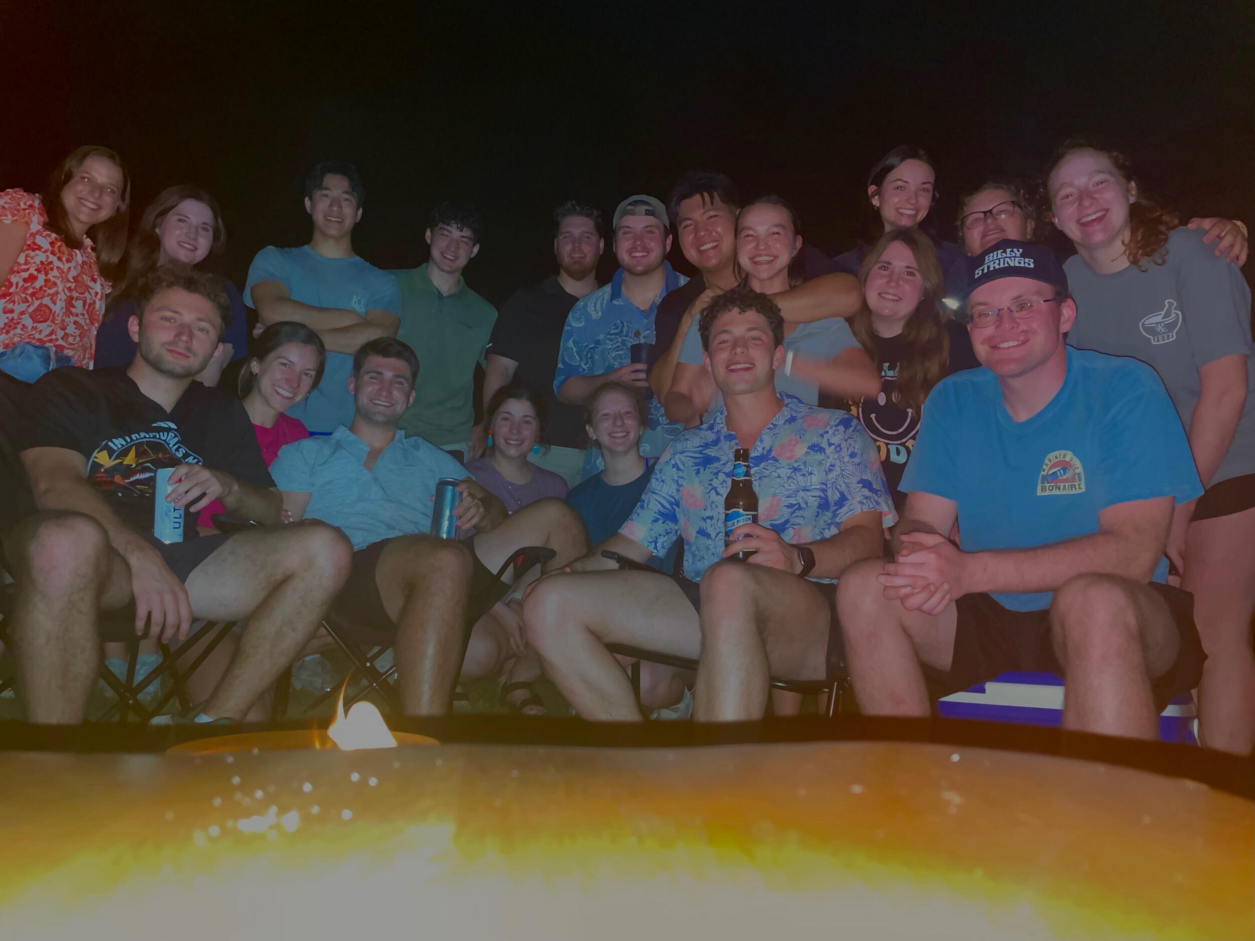 David & Mallory celebrate the end of their final semester at ULM with their closest friends