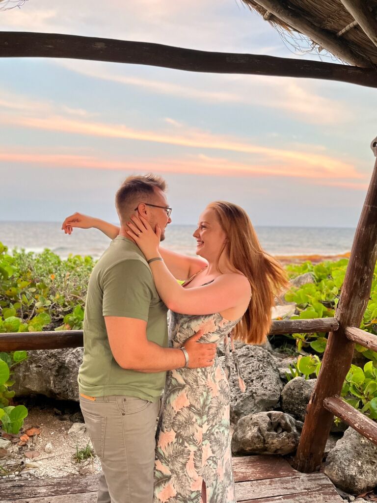 We traveled back to Rivera Maya, Mexico (where we went for our first big trip together), and that is where Ethan proposed at the end of an amazing day of exploring.