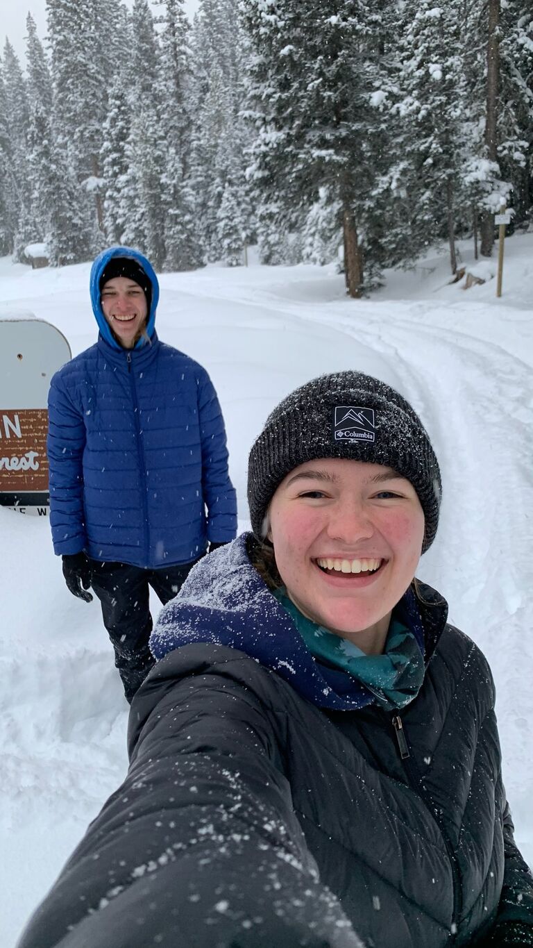 Julia's first trip to Montana in the winter, and to Palisade Falls (where Gavin later proposes)