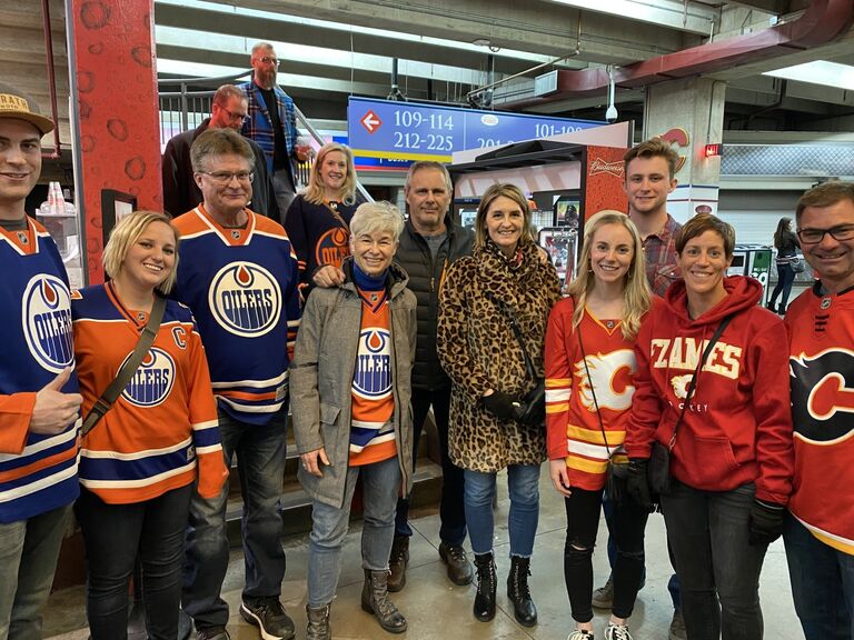 Calgary vs Edmonton game - first time the families met!