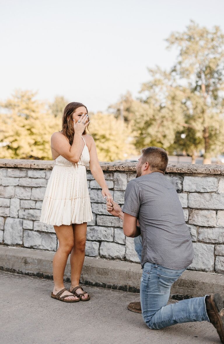Aidan proposed at Emerson Park during a photoshoot. I was sooo surprised!