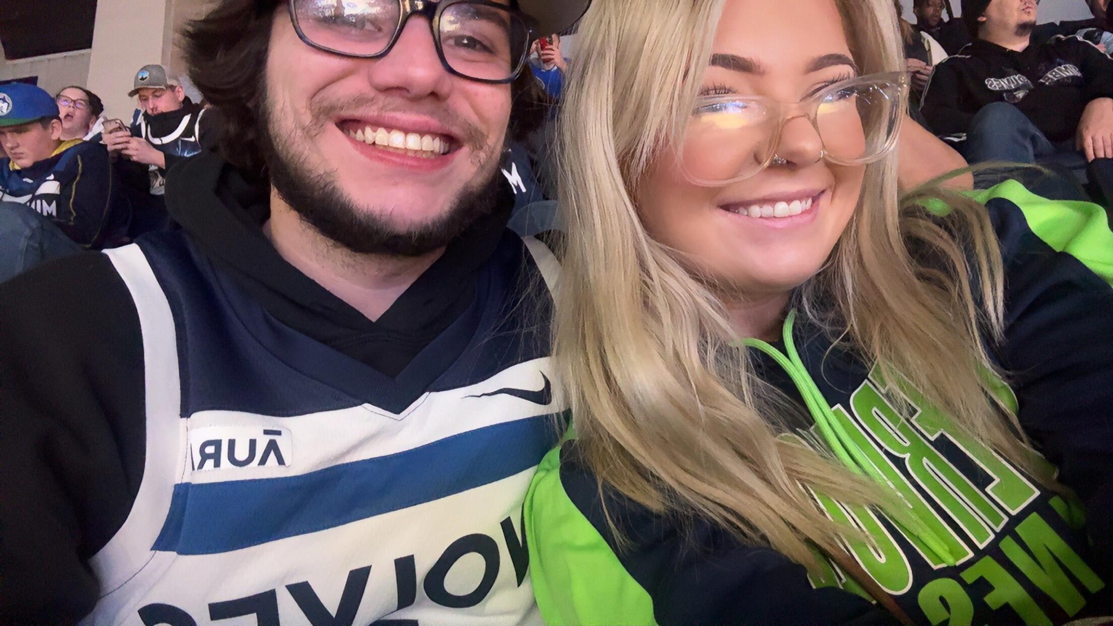 Nick took me to my first ever Timberwolves game. It was freezing—like negative something degrees—but we still decided to walk to the bar first. Because why not?