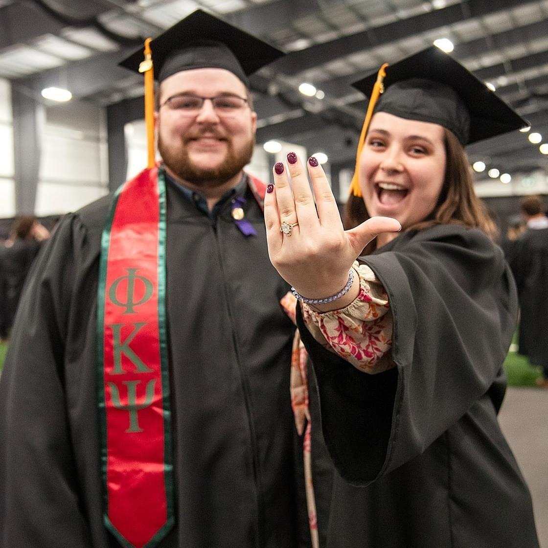 Walked at spring commencement to celebrate graduating in December 2023