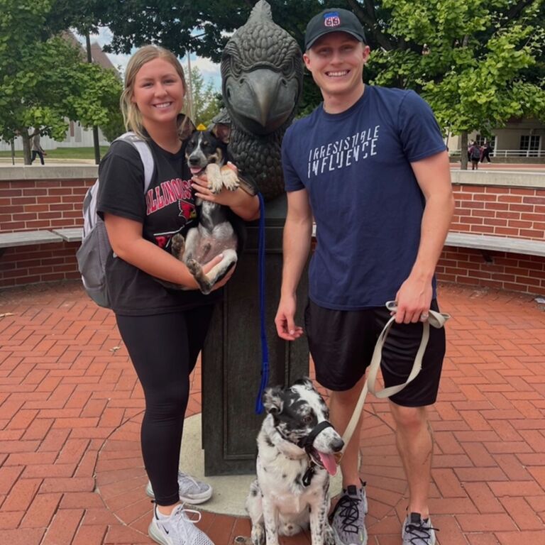 First day of school at ISU with the puppies!
Jackson- Senior
Grace- Junior