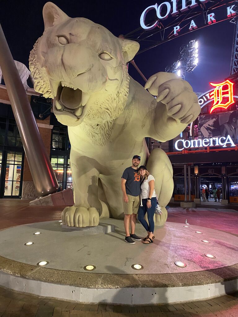 Emma's first trip to Comerica Park