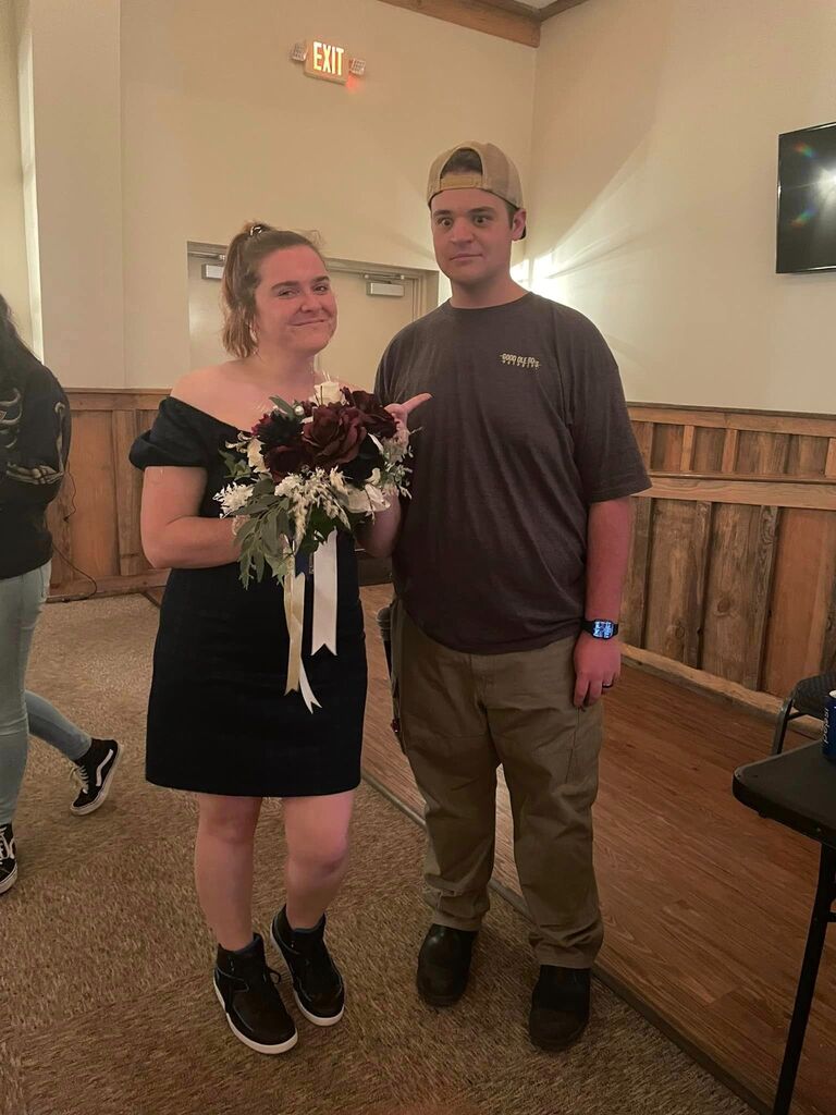 Caught the bouquet at their friends wedding!