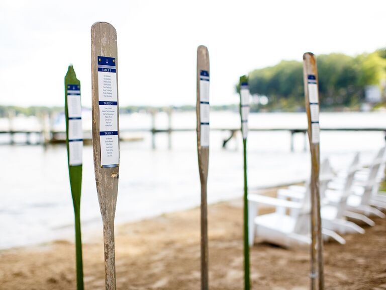 Unique Oar reception table signs