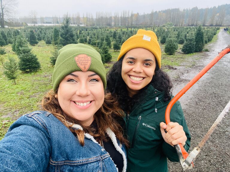 First time cutting down our Christmas tree at the farm!