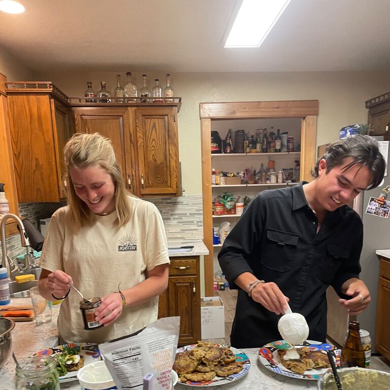 The ones in the kitchen. Zach and nome are recent fliers on this particularly flavorful form of excursion. 

NOME Hours of talking and hours of concocting all manner of meals.