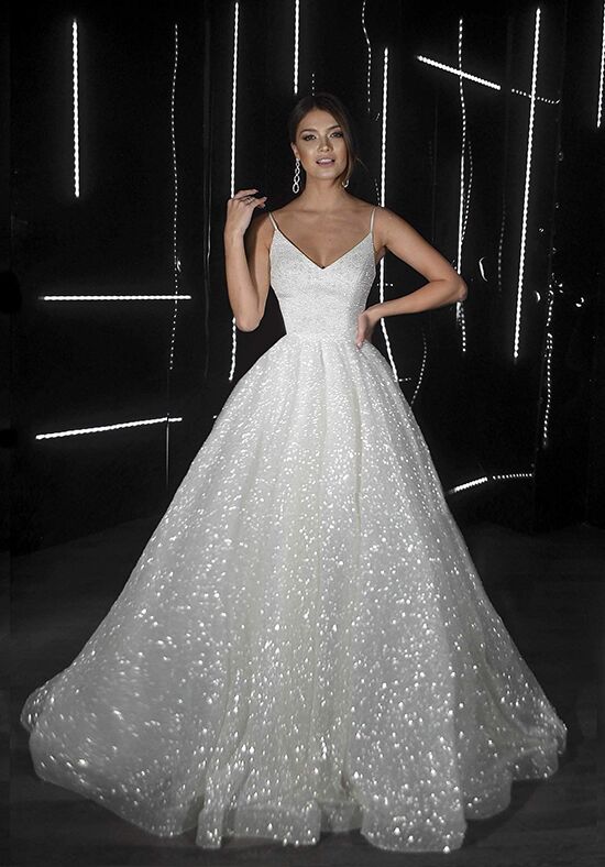 White sparkly hot sale evening gown