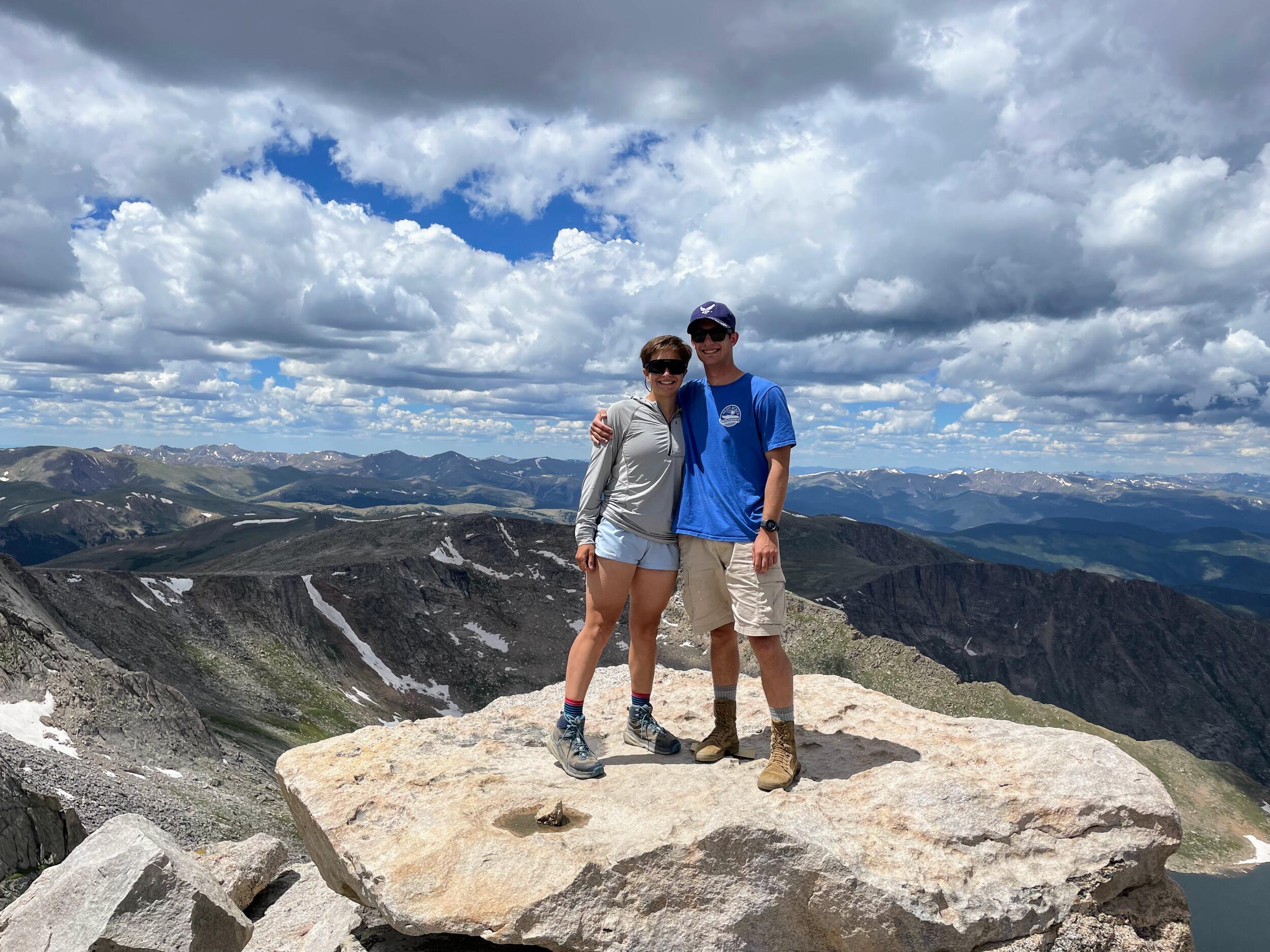 Alyssa and Ben went on their first date - a traverse from Mt. Bierstadt to Mt. Evans 